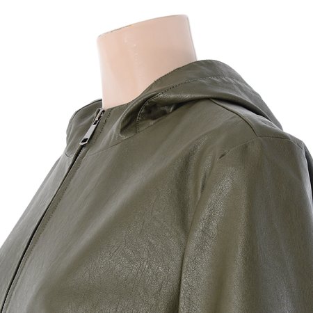 후드포켓레더쟈켓