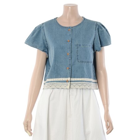 데님청 레이스자켓