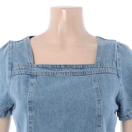 라운드반팔청원피스