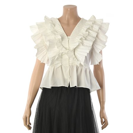 브이넥프릴블라우스