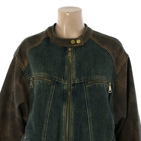 청배색레더자켓