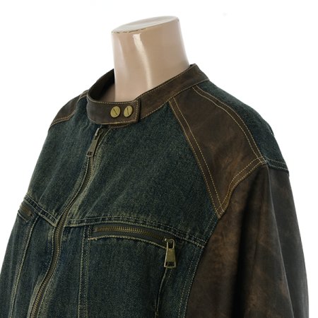 청배색레더자켓