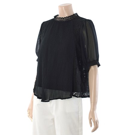 레이스반팔블라우스