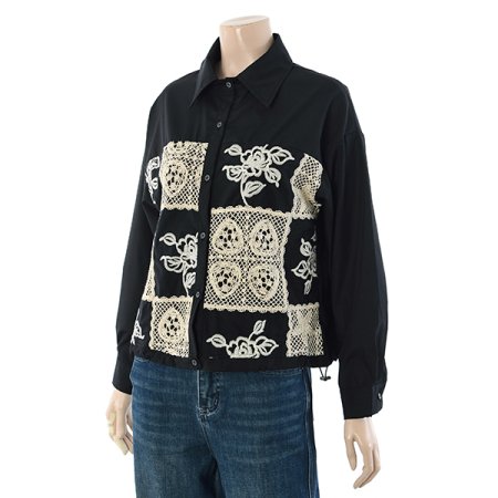 레이스패치블라우스