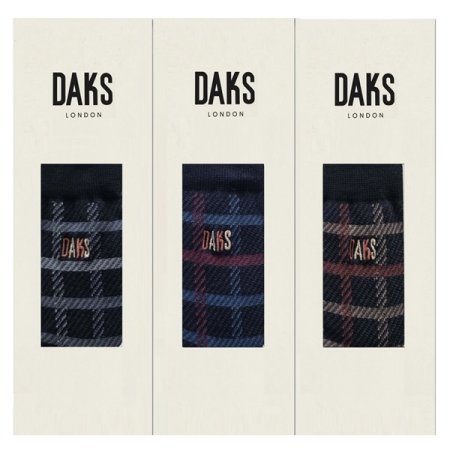 닥스신사 면중목 투톤사각체크3족세트