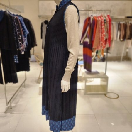 피터팬카라 프린트배색 원피스