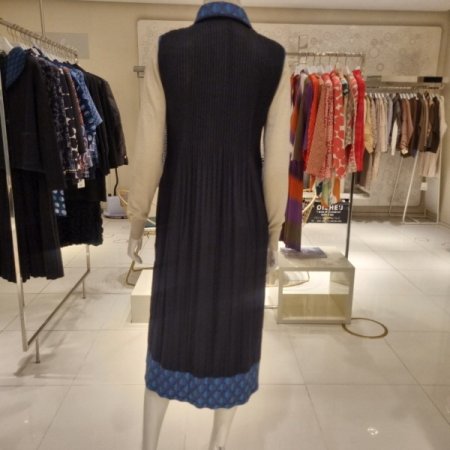 피터팬카라 프린트배색 원피스