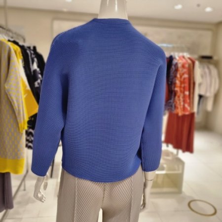 와플주름반목 티블라우스