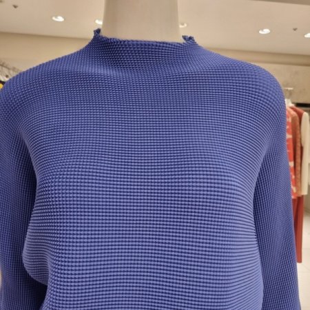 와플주름반목 티블라우스