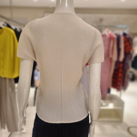 사선주름반팔 티