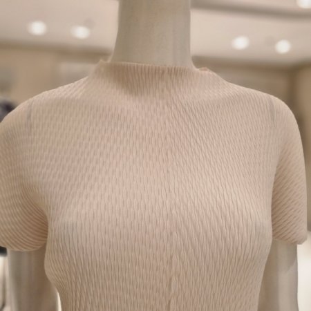 사선주름반팔 티