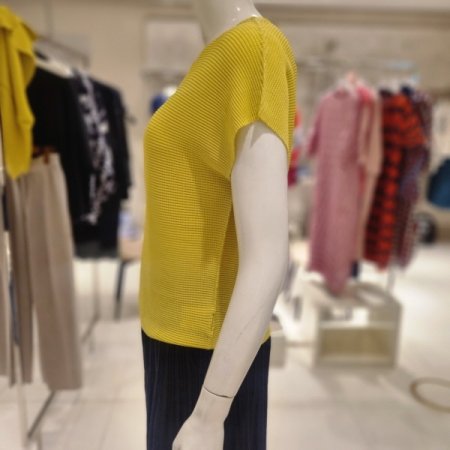 와플주름 프렌치 티블라우스