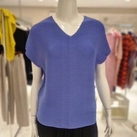 와플주름 프렌치 티블라우스