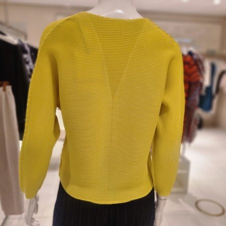 와플주름 V넥가디건