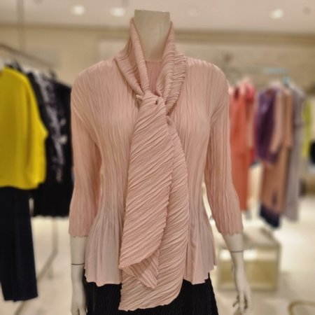 보리주름7부 스카프블라우스