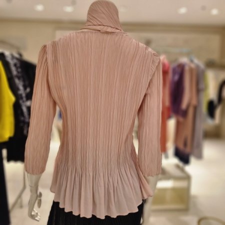 보리주름7부 스카프블라우스