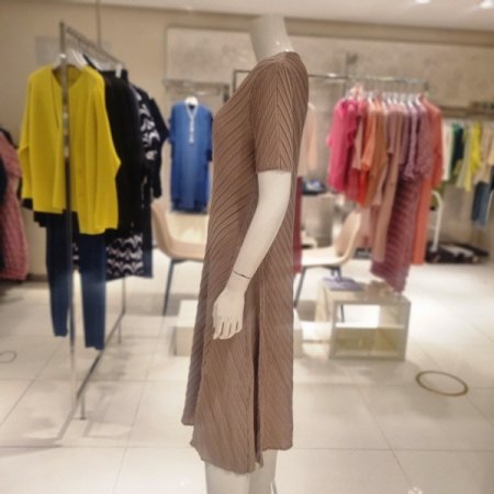 사선주름 반팔원피스