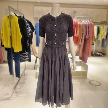 주름핏앤 플레어원피스