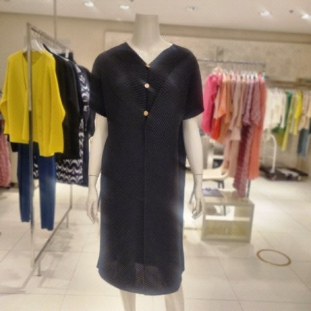 사선주름 프렌치원피스