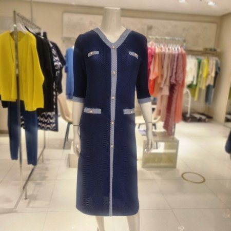 사선주름 버튼장식 원피스