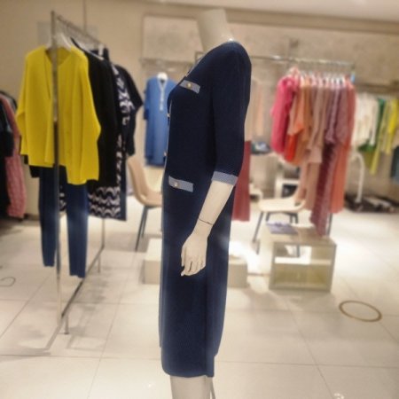 사선주름 버튼장식 원피스