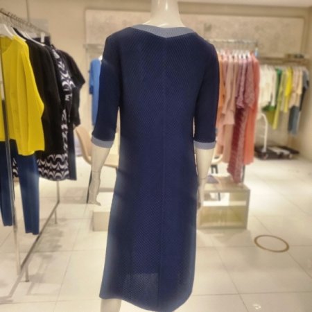 사선주름 버튼장식 원피스