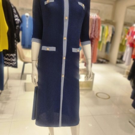 사선주름 버튼장식 원피스