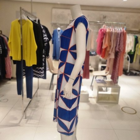 라인도형 프린트원피스