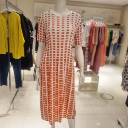 모눈프린트 원피스