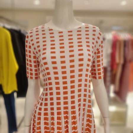 모눈프린트 원피스