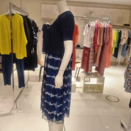 투톤스퀘어메쉬원피스