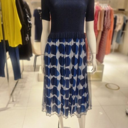 투톤스퀘어메쉬원피스