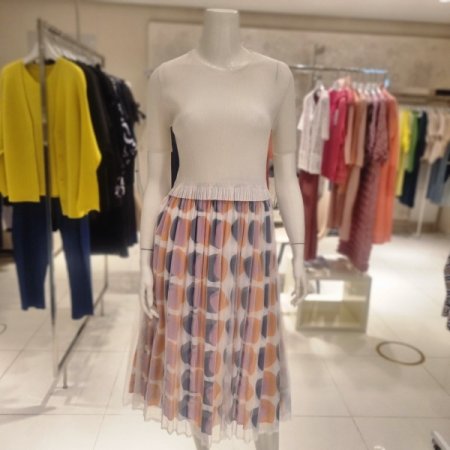 투톤스퀘어메쉬원피스