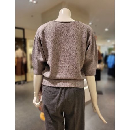 5부 소매 니트 티셔츠