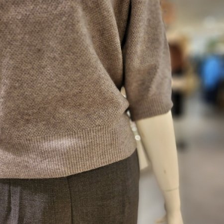 5부 소매 니트 티셔츠