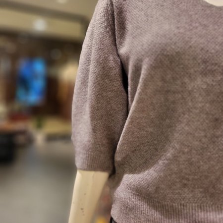 5부 소매 니트 티셔츠