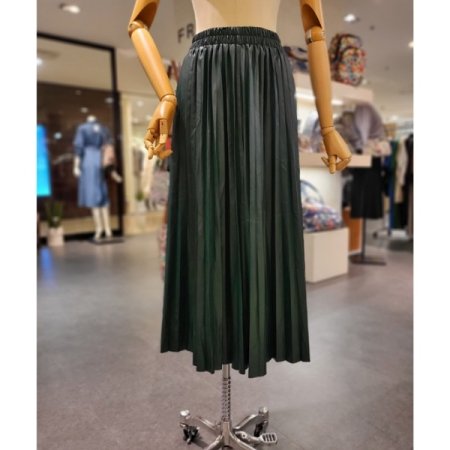 에코 가죽 주름 스커트