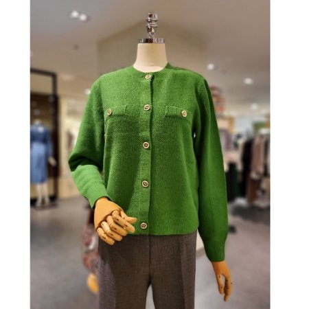 단추 포인트 가디건
