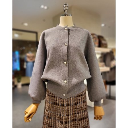 진주 단추 가디건