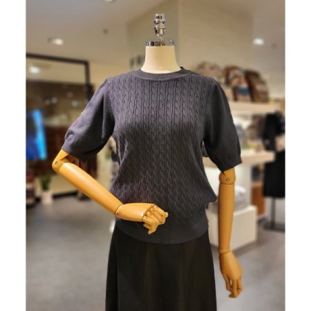 캐이블 니트 티셔츠