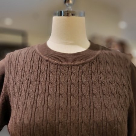 캐이블 니트 티셔츠