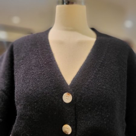 봉소매 니트 가디건