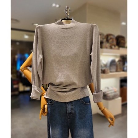 반 목폴라 니트 티셔츠