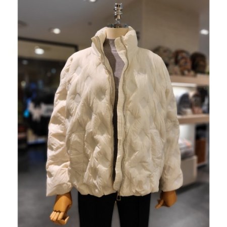 옆선 단추 패딩 점퍼