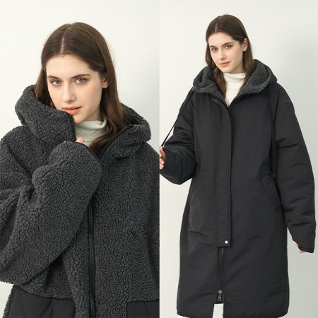 노이즈 보아 남여공용후드집업 그레이스