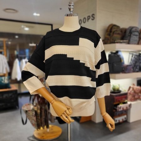 7부 니트 티셔츠