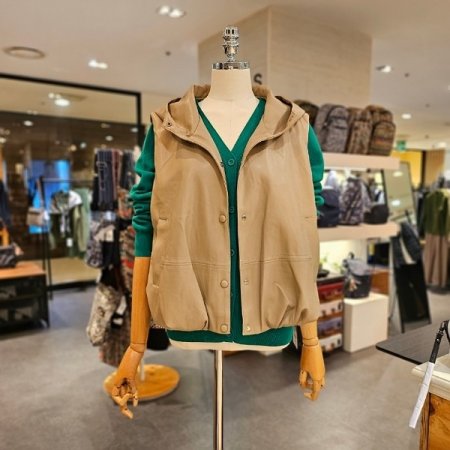 후드 가죽 조끼