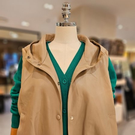 후드 가죽 조끼