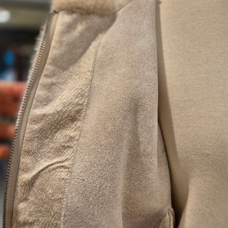 밑단 밴딩 후드 집업 무스탕