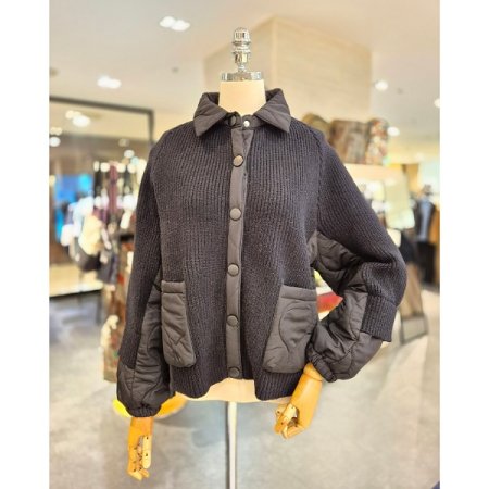 패딩배색 니트 점퍼